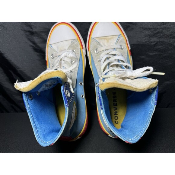 Converse Chuck Taylor All Star High Double Logo Blue Men 5 Women 7 Shoes - Picture 8 of 10